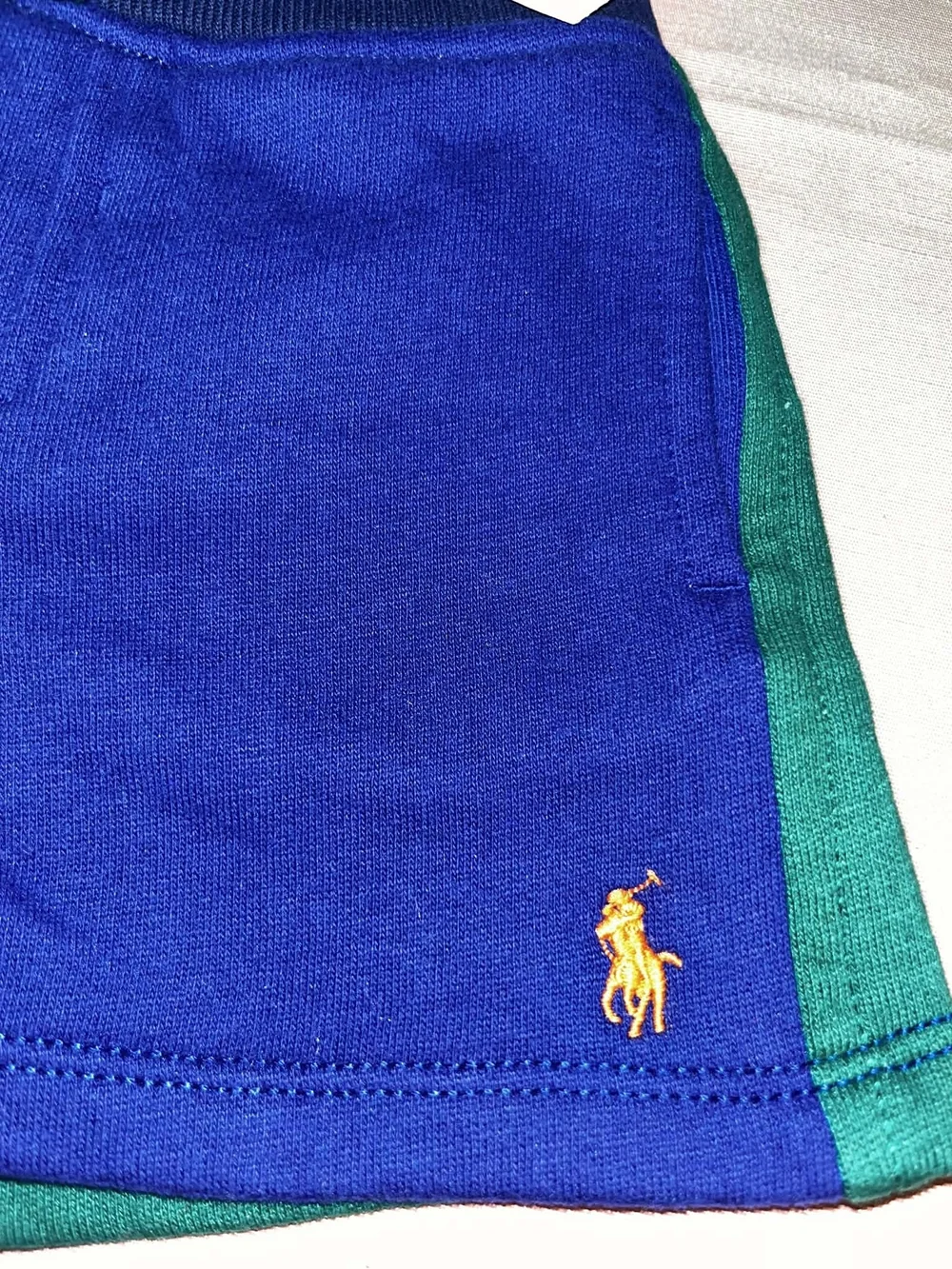 Polo by Ralph Lauren Kids Colorblock Sweatshirt & Shorts Set - Navy/Orange/White